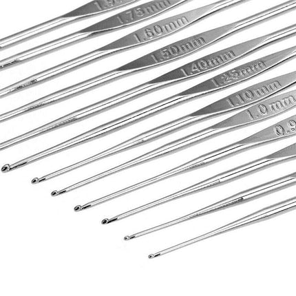 50PCS Hooks Set Crochet Sewing Tools Knitting Needles Aluminum DIY Weave Craft - Aimall