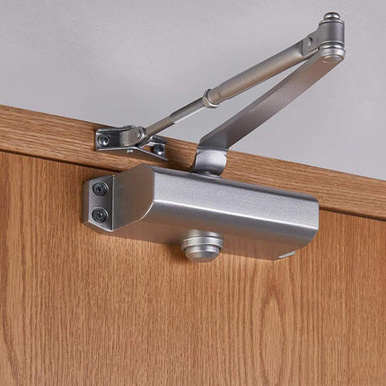 Hydraulic Door Closer Automatic Adjustable Spring Auto Closing 45-65kg Aluminum - Aimall