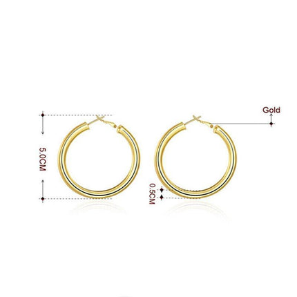 925 Sterling Silver Filled Women Elegant Round Hoop Earrings Stunning Gift
