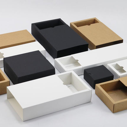 100PCS DIY Paper Box Drawer Type Jewelry Packing Box Tea Gift Cosmetics Kraft - Aimall