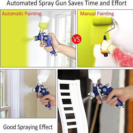 HVLP Gravity Feed Spray Tool Automotive Paint Sprayer Kit Nozzle Set