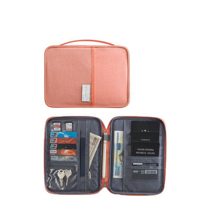 Waterproof Passport Holder Travel Document Wallet RFID Bag Family Case Organizer L - Aimall