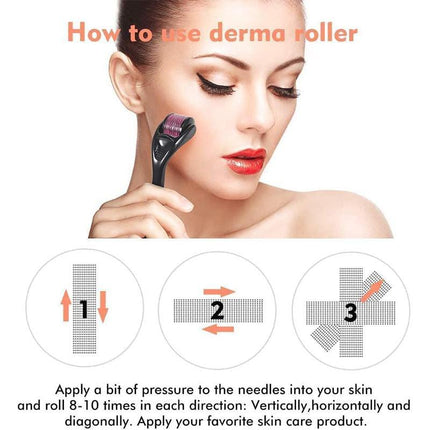 Derma Roller Titanium Micro Needle Skin 540 Needles Scars Anti Aging Dermaroller - Aimall