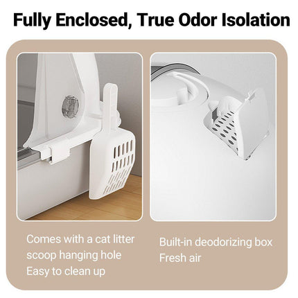 Large Fully Enclosed Cat Litter Box Drawer Type Easy Clean Cat Litter Pan Indoor