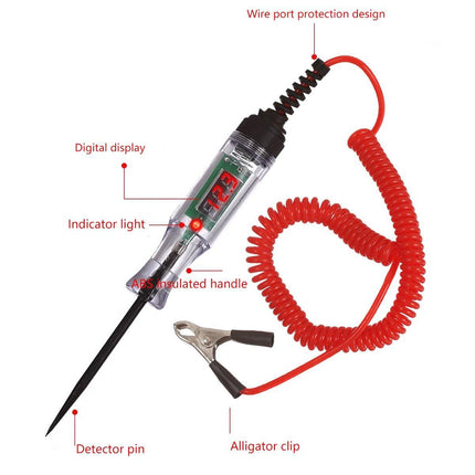 6-24V Digital Electric Circuit Tester LCD Test Light Car Truck Voltage Probe Pen