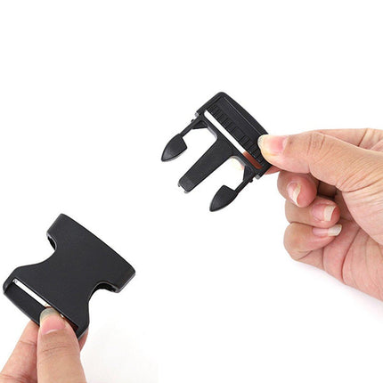10pcs Black Plastic Buckle Clips for School Bag Backpack Strap Multifunctional