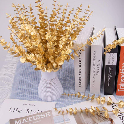 20PCS Eucalyptus Plastic Leaves Holiday Christmas Decor Wedding Home Flowers