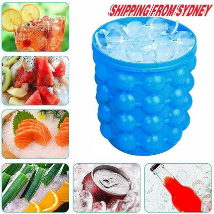 Silicone Ice Cube Magic Maker Revolutionary Space Saving Ice Tray Bucket - Aimall