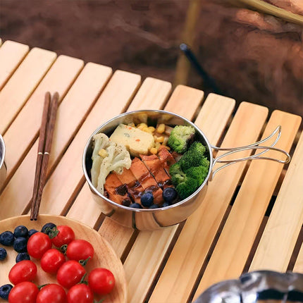 8PCS Camping Cookware Stainless Steel Outdoor Picnic Pot Cook Pan Set Hiking BBQ - Aimall