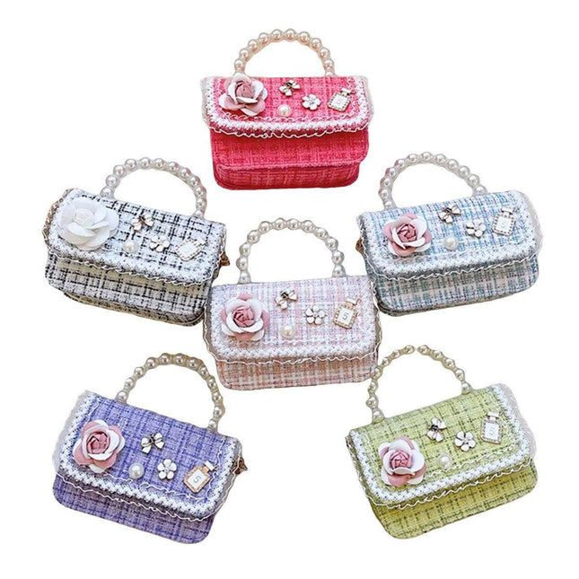 Girls Small Square Princess Handbag Chain Shoulder Bag Kids Messenger Bag