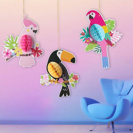 6/9/12pcs Parrot Charm Party Decoration Props Tropical Theme Decor Accessories