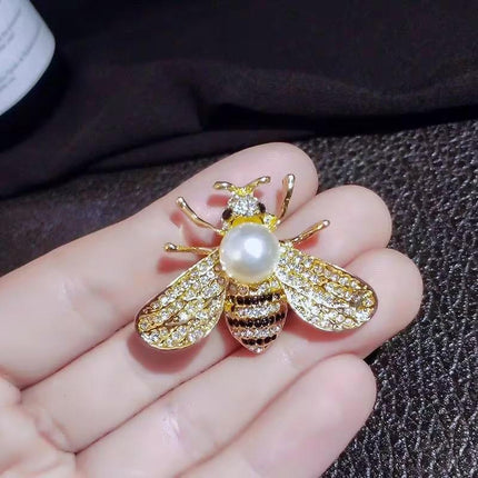 Fashion Enamel Rhinestone Insect Brooches for Women Men Bee Crystal Jewelry Gift