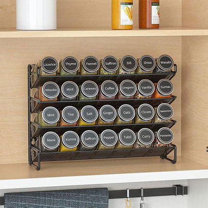 Black Four Tier Kitchen Shelf Organizer Storage Rack for Home Organization Use