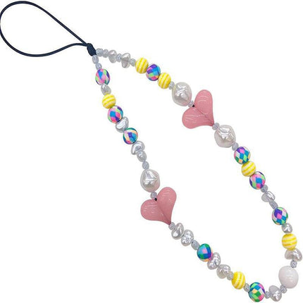 Mobile Strap Phone Charm Beads Chain Jewelry Crystal Stone Anti-Lost Lanyard - Aimall