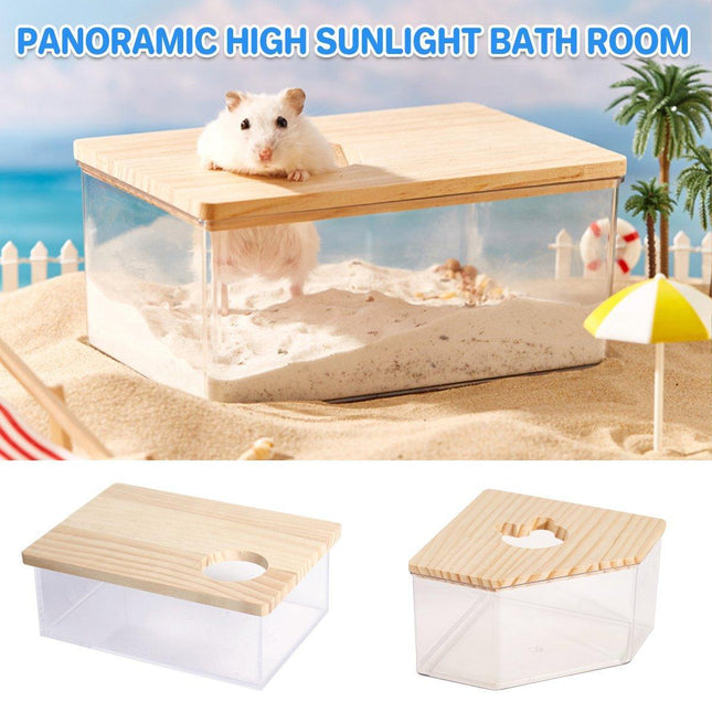 Transparent Acrylic Hamster Bathroom Dual Use Large Toilet Bath Sand Urine Basin