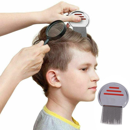 Stainless steel flea comb for effective lice and nit removal in pets