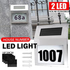 Solar Powered House Number LED Light Stainless Steel Address Signs Wall Lamps - Aimall