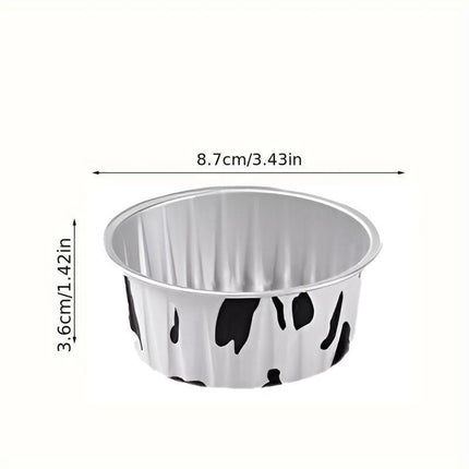 100Pcs Cake Tools Pudding Cake Aluminum Foil Baking Cups Cupcake Cup with Lids