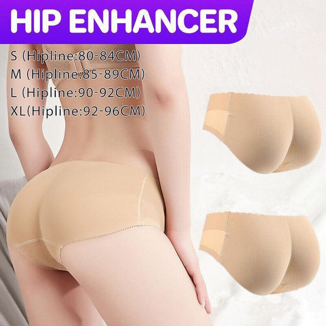 Beige Padded Butt Enhancer Shaper Hip Up Lady Panties Seamless Soft Underwear - Aimall