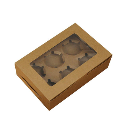 25Pcs Paper Cupcake Box with Window for Party Wedding Bakery Gift Packaging