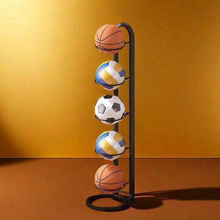 5 Tiers Basketball Storage Rack Football Sport Equipment Organizer Display Stand