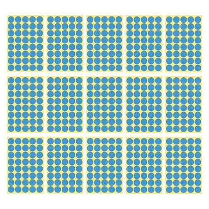 8/13/25/50mm Colour Sticker Dots Adhesive Round Labels Circular Scrapbooking Light Blue - Aimall