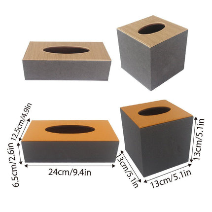 Leather Tissue Box Holder Hotel Room Organiser for Napkins Home Office Decor