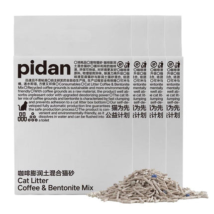 Pidan Cat Litter Classic Mixed Cat Litter Tofu Coffee Litter Bentonite Litter Low Dust Odor 4 Packs
