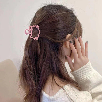 6pcs Metal Hollow Cat Ear Hair Clips Half Updo Plate Headdress Hair Accessories