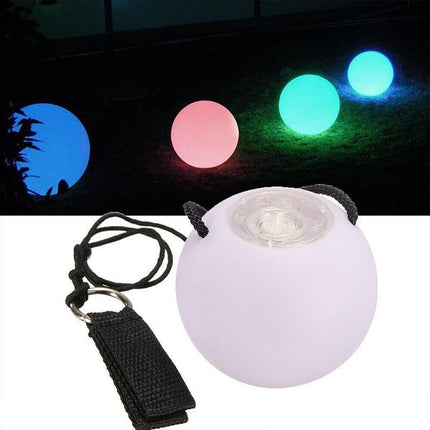 Pair of LED Poi Balls Multi Coloured Light up Ball Belly Dance Party Festival - Aimall