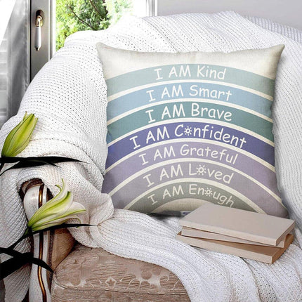 6pcs Rainbow Boho Inspirational Cushion Cover Set Home Decor Throw Pillow Case