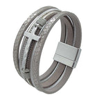 Men Cross Bracelet Multi-Layer Leather Wristband Stainless Steel Stylish Gift - Aimall