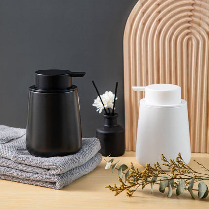 400ML Ceramic Stoneware Soap Dispenser Modern Design Lotion Pump Manual Bathroom