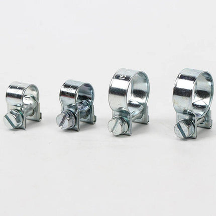 10pcs Galvanized Iron Fuel Hose Clamps For Automobile Air Pipe Secure Grip