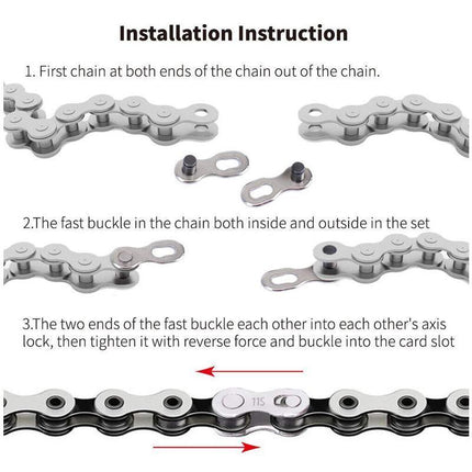 6/7/8/9/10/11 Speed 5 Pairs Bike Chain Master Link Connector QR + Simple Tool - Aimall