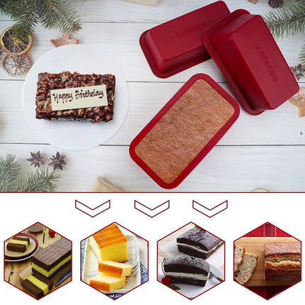 4PCS Silicone Bread Loaf Mold Rectangular Cake Baking Tray Nonstick DIY Bakeware