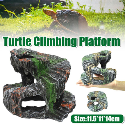 Spiral Turtle Platform Aquarium Ornament Landscape Decoration for Fish Tank