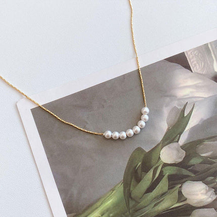 Gold Geometric Pearl Necklace Simple Elegant Temperament Daily Versatile Gift