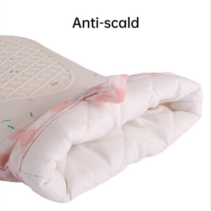 Silicone Oven Mitts Long Heat Resistant Anti-Hot Microwave Insulation Gloves