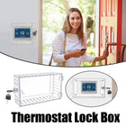 Transparent Thermostat Lock Box with Key Wall Mount Protective Security Cover