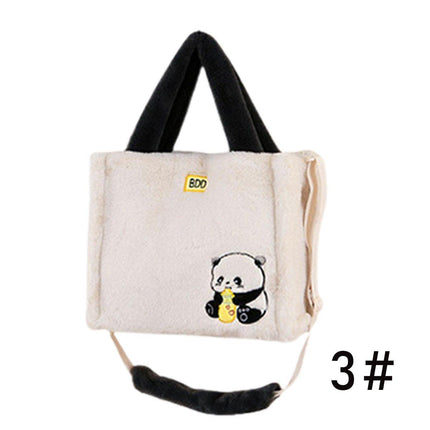 Kids Cartoon Panda Crossbody Bag Plush Ladies Shoulder Bag Cute Panda Design