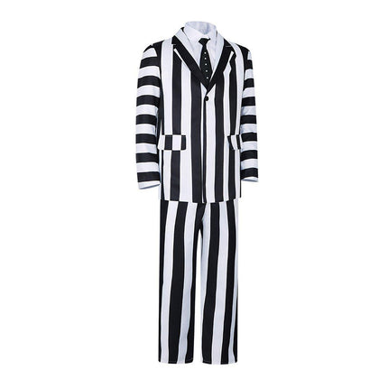 Archmage Cos Suit Beetle Sauce Michael Keaton Black And White Striped Suit Cosplay Halloween Suit