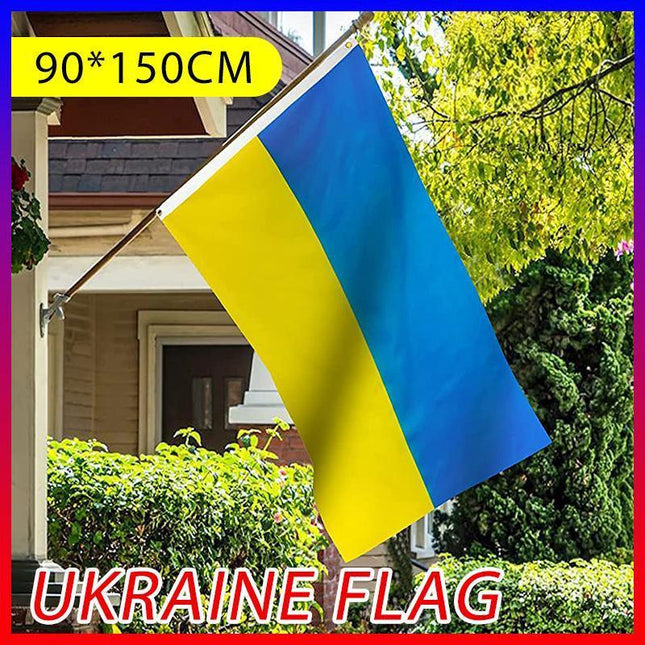 150x90cm Large Ukraine Flag 5*3FT Ukrainian National Outdoor Banner 2 Eyelets - Aimall