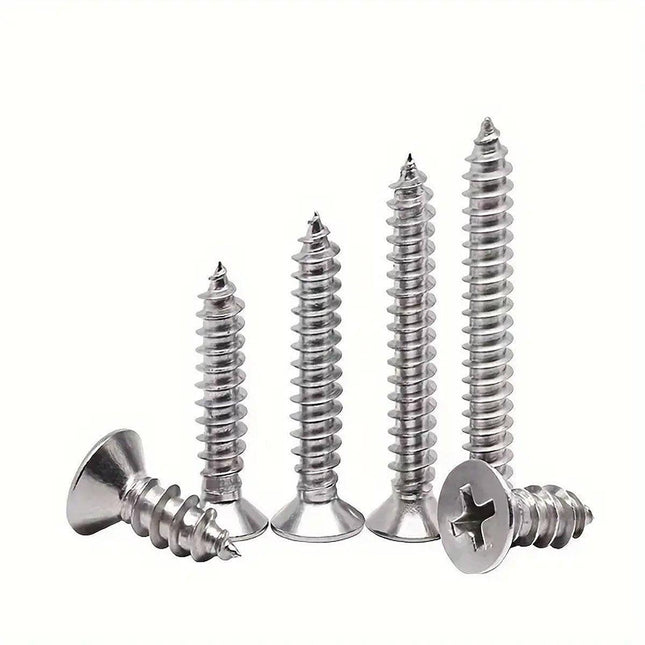 800Pcs M2 Kit Assorted 304 Stainless Steel Self Tapping Screw Cross Flat Head
