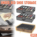 2pcs Underbed Shoe Storage Boxes Closet Organizer for Shoes Space Saving Storage