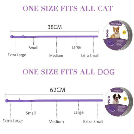 3/6PCS 62cm Pet Calming Collar Adjustable Anti-anxiety for Cats Dogs Stress Reduction - Aimall