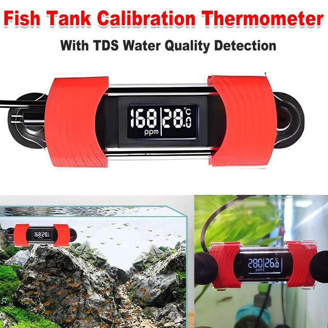 Calibrated Aquarium Thermometer Dual Display Fish Tank Temperature Screen