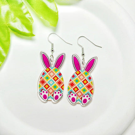 Easter Acrylic Bunny Earrings Cute Cartoon Rabbit Jewelry Spring Holiday Gifts
