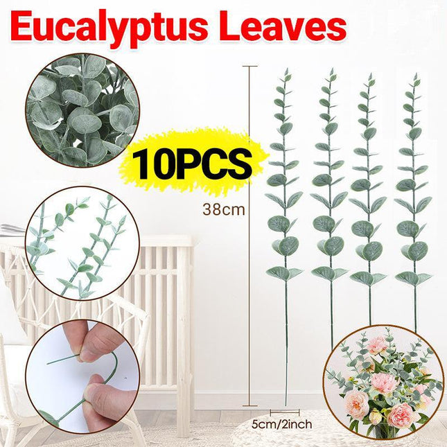 Artificial Eucalyptus Leaf Flowers Fake Green Plant Nordic Home Party Decor - Aimall