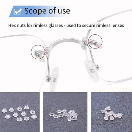 Eyeglasses Repair Kit Box Screws Silicone Nose Pads Bracket Glasses Accessories